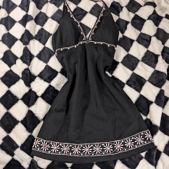Vintage Laundry by Shelli Segal Black Halter Mini Dress- Size 4 - Picture 1 of 5